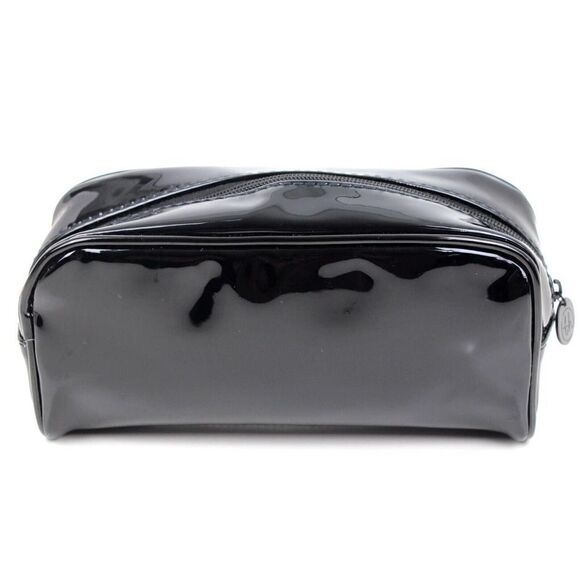 NAZANIN KAVARI BLACK PVC MAKEUP ZIP CASE BRUSH HOLDER COSMETIC BAG PURSE - Picture 4 of 12